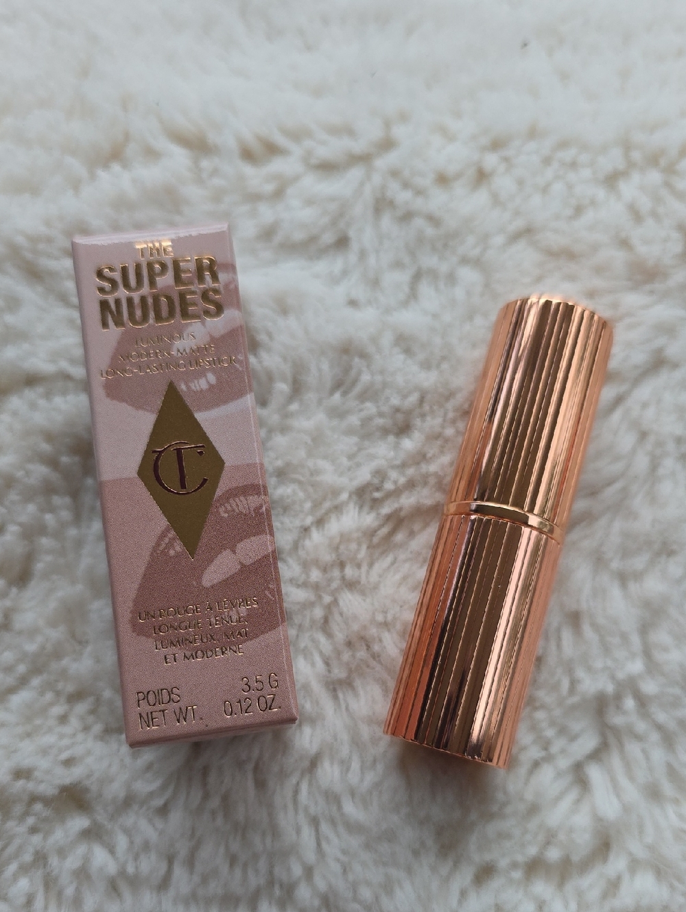 Charlotte Tilbury Super Nudes Lipstick in Rose Gold Case Shade Supermodel